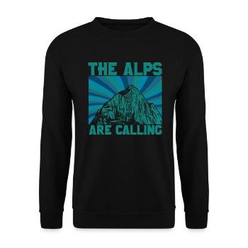 Alps Mountains - Unisex Sweatshirt - black - Front - Alina (178cm) & Michal (187cm)