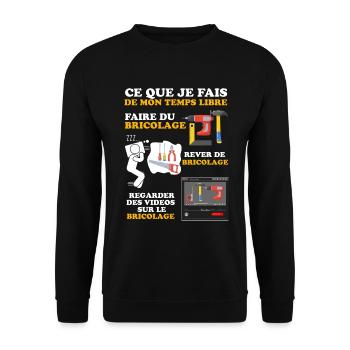 Papa bricoleur, Papy bricoleur - Sweat-shirt Unisexe - noir - Devant - Alina (178cm) & Michal (187cm)