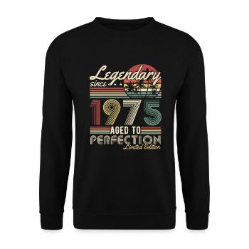 Légendaire depuis 1975 Cadeau d’anniversaire vintage - Sweat-shirt Unisexe - noir - Devant - Alina (178cm) & Michal (187cm)