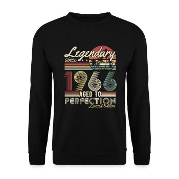 Légendaire depuis 1966 Cadeau d’anniversaire vintage - Sweat-shirt Unisexe - noir - Devant - Alina (178cm) & Michal (187cm)