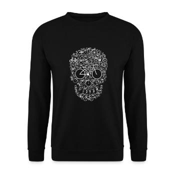 Bicycle Skull - Unisex Pullover - Schwarz - Vorne - Alina (178cm) & Michal (187cm)