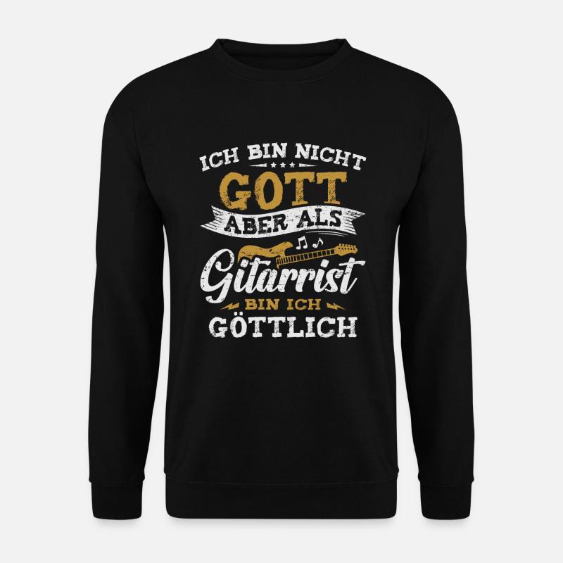Gitarre Musiker Als Gitarrist Bin Ich Göttlich - Unisex Pullover - Schwarz