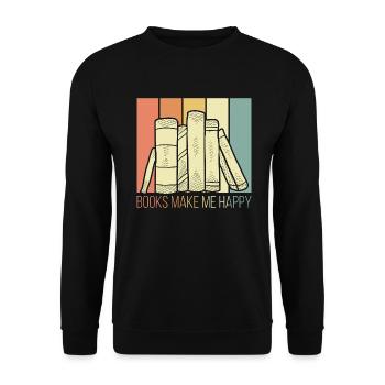 Les livres font le bonheur - Sweat-shirt Unisexe - noir - Devant - Alina (178cm) & Michal (187cm)