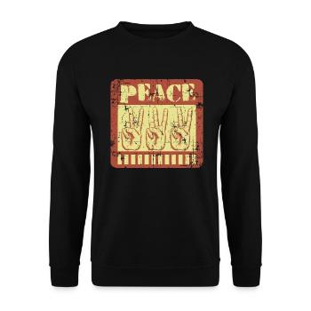 Peace Frieden Hippie Festival - Unisex Pullover - Schwarz - Vorne - Alina (178cm) & Michal (187cm)