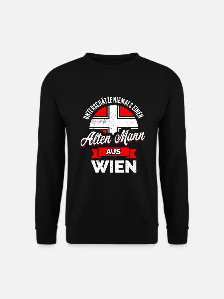 UNTERSCHÄTZE NIE ALTEN MANN WIEN WIENER GESCHENK - Unisex Pullover - Schwarz