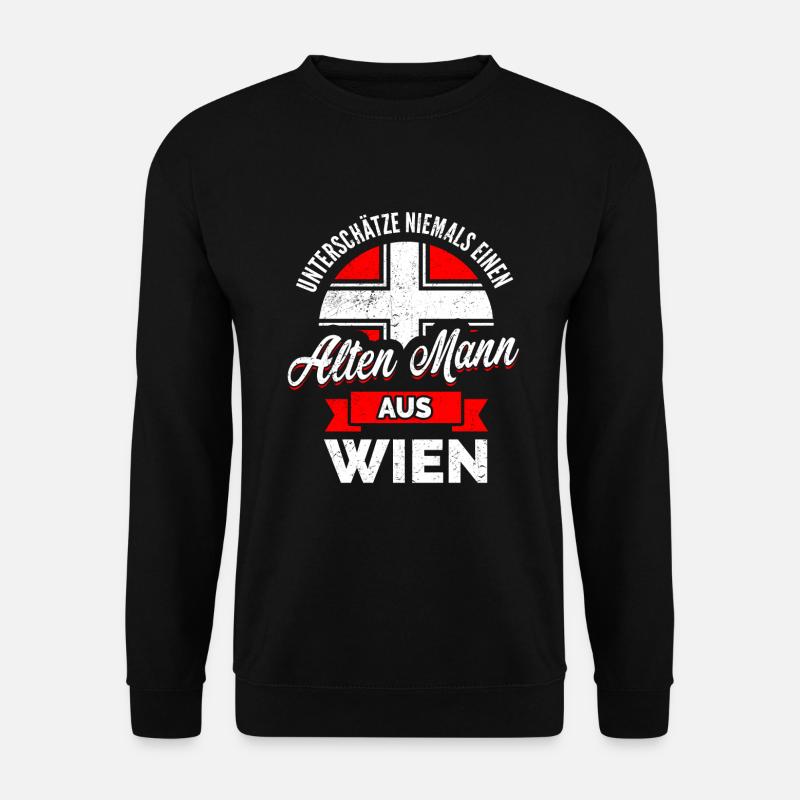 UNTERSCHÄTZE NIE ALTEN MANN WIEN WIENER GESCHENK - Unisex Pullover - Schwarz