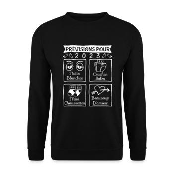 Prévisions pour 2023,future mama,futur papa,papa - Sweat-shirt Unisexe - noir - Devant - Alina (178cm) & Michal (187cm)