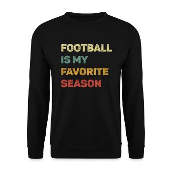 Fußball ist meine Lieblingssaison Retro - Unisex Pullover - Schwarz - Vorne - Alina (178cm) & Michal (187cm)