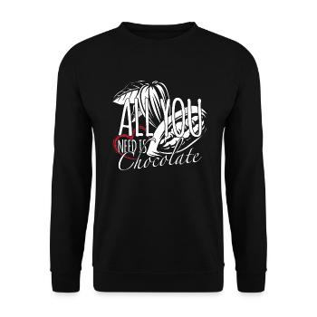 Schokolade - Unisex Pullover - Schwarz - Vorne - Alina (178cm) & Michal (187cm)