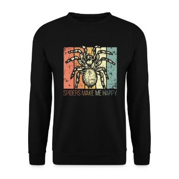 Les araignées me rendent heureux - Sweat-shirt Unisexe - noir - Devant - Alina (178cm) & Michal (187cm)
