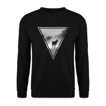 PFERDE S/W - Unisex Pullover - Schwarz - Vorne - Alina (178cm) & Michal (187cm)