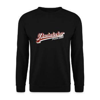 Dachdecker Dachdecker Schriftzug Premium Baustelle - Unisex Pullover - Schwarz - Vorne - Alina (178cm) & Michal (187cm)
