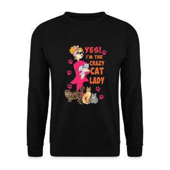 Crazy Cat Lady Cat Mom Gift Idea - Unisex Sweatshirt - black - Front - Alina (178cm) & Michal (187cm)