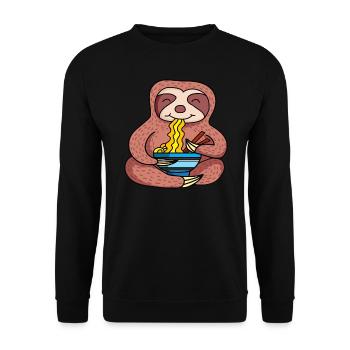Ramen Life Motif Sloth Motif Chemise Ramen Noodle - Sweat-shirt Unisexe - noir - Devant - Alina (178cm) & Michal (187cm)