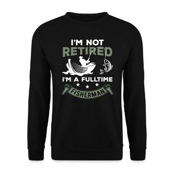 Ruhestand Ruhestand Pensionierter Vollzeitfischer Fischerei - Unisex Pullover - Schwarz - Vorne - Alina (178cm) & Michal (187cm)