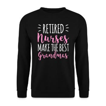 Infirmières retraitées: Idée de cadeau de retraite pour grand-mères - Sweat-shirt Unisexe - noir - Devant - Alina (178cm) & Michal (187cm)