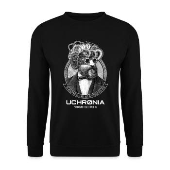 Uchronia # 04 - Steampunk Künstliche Intelligenz - Unisex Pullover - Schwarz - Vorne - Alina (178cm) & Michal (187cm)
