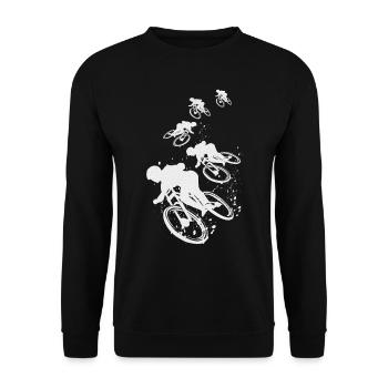 VTT VTT mountain bike downhill vélo - Sweat-shirt Unisexe - noir - Devant - Alina (178cm) & Michal (187cm)