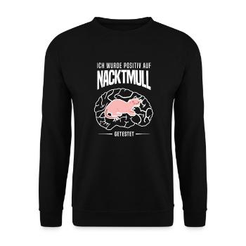 Nacktmull Nagetier Sandgräber Afrika - Positiv - Unisex Pullover - Schwarz - Vorne - Alina (178cm) & Michal (187cm)