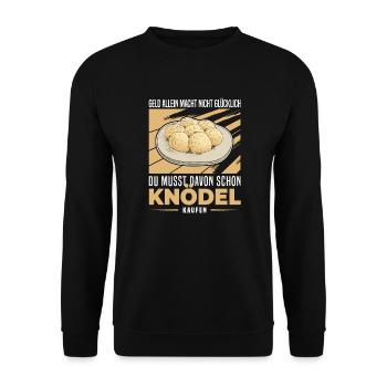 Knödel Klöße Semmelknödel Deutschland - Kaufen - Unisex Pullover - Schwarz - Vorne - Alina (178cm) & Michal (187cm)