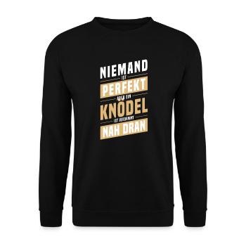 Knödel Klöße Semmelknödel Deutschland - Perfekt - Unisex Pullover - Schwarz - Vorne - Alina (178cm) & Michal (187cm)
