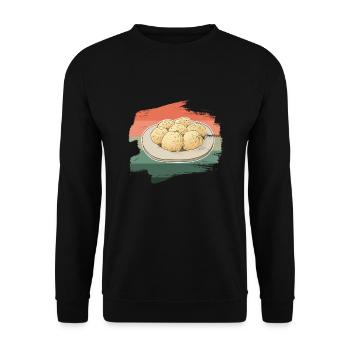 Dumplings dumplings bread dumplings Germany graphic - Unisex Sweatshirt - black - Front - Alina (178cm) & Michal (187cm)