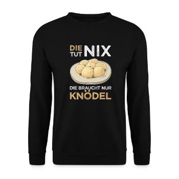 Knödel Klöße Semmelknödel Deutschland - Tut nix - Unisex Pullover - Schwarz - Vorne - Alina (178cm) & Michal (187cm)