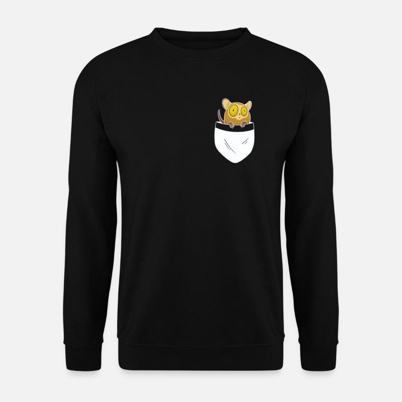 Koboldmaki Affe Primat Südostasien - Brusttasche - Unisex Pullover - Schwarz