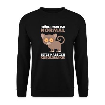 Koboldmaki Affe Primat Südostasien - Früher normal - Unisex Pullover - Schwarz - Vorne - Alina (178cm) & Michal (187cm)