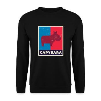 Capybara Wasserschwein Meerschweinchen Duplex - Unisex Pullover - Schwarz - Vorne - Alina (178cm) & Michal (187cm)