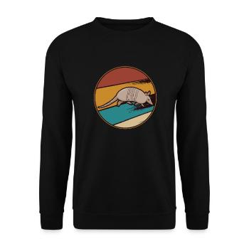 Gürteltier Schuppentier Gepanzert Fossil - Grafik - Unisex Pullover - Schwarz - Vorne - Alina (178cm) & Michal (187cm)