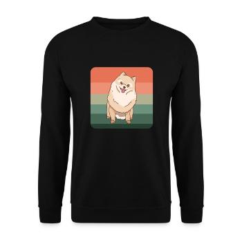 Pomeranian Zwergspitz Pomeranian graphic - Unisex Sweatshirt - black - Front - Alina (178cm) & Michal (187cm)