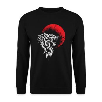 Viking Wolf Fenrir - Mythologie nordique - Sweat-shirt Unisexe - noir - Devant - Alina (178cm) & Michal (187cm)