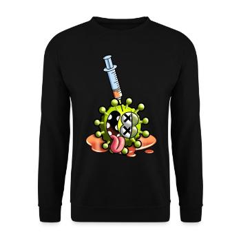 I'm vaccinated. - Unisex Sweatshirt - black - Front - Alina (178cm) & Michal (187cm)