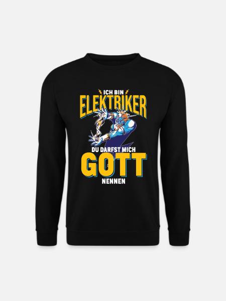 Elektriker Zeus Gott Papa Job Ausbildung - Unisex Pullover - Schwarz