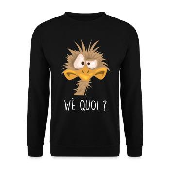 Humour tête d'oiseau citation râleur - Sweat-shirt Unisexe - noir - Devant - Alina (178cm) & Michal (187cm)