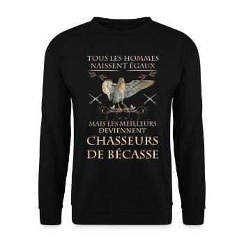 Chasse bécasse - Sweat-shirt Unisexe - noir - Devant - Alina (178cm) & Michal (187cm)