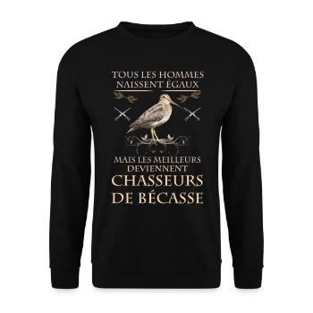 Chasse bécasse homme égaux chasse humour - Sweat-shirt Unisexe - noir - Devant - Alina (178cm) & Michal (187cm)