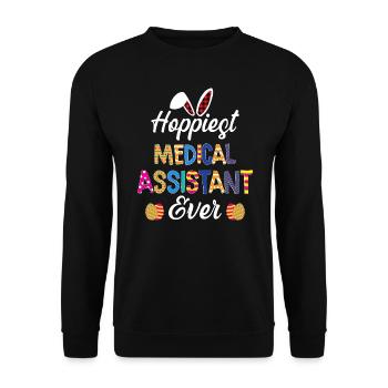 Hopfigste medizinische Assistentin aller Zeiten Krankenschwester Ostern - Unisex Pullover - Schwarz - Vorne - Alina (178cm) & Michal (187cm)