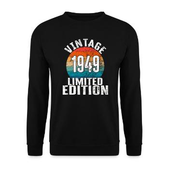 Année de naissance 1949 Vintage Limited Edition Retro - Sweat-shirt Unisexe - noir - Devant - Alina (178cm) & Michal (187cm)