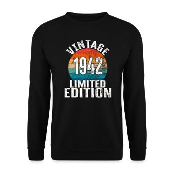 Année de naissance 1942 Vintage Limited Edition Retro - Sweat-shirt Unisexe - noir - Devant - Alina (178cm) & Michal (187cm)