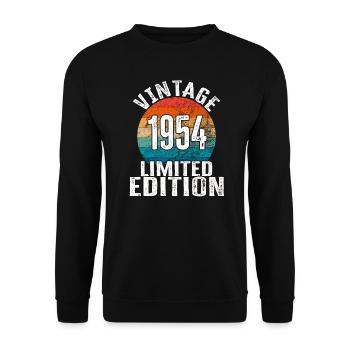 Année de naissance 1954 Vintage Limited Edition Retro - Sweat-shirt Unisexe - noir - Devant - Alina (178cm) & Michal (187cm)