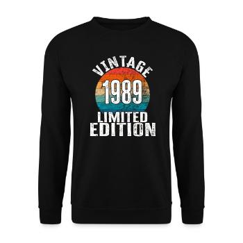 Année de naissance 1989 Vintage Limited Edition Retro - Sweat-shirt Unisexe - noir - Devant - Alina (178cm) & Michal (187cm)