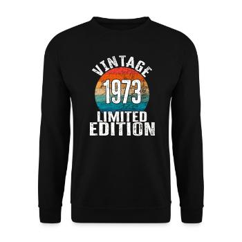 Année de naissance 1973 Vintage Limited Edition Retro - Sweat-shirt Unisexe - noir - Devant - Alina (178cm) & Michal (187cm)