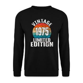 Année de naissance 1975 Vintage Limited Edition Retro - Sweat-shirt Unisexe - noir - Devant - Alina (178cm) & Michal (187cm)