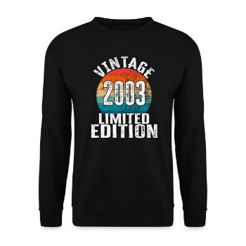 Année de naissance 2003 Vintage Limited Edition Retro - Sweat-shirt Unisexe - noir - Devant - Alina (178cm) & Michal (187cm)