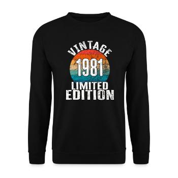Année de naissance 1981 Vintage Limited Edition Retro - Sweat-shirt Unisexe - noir - Devant - Alina (178cm) & Michal (187cm)