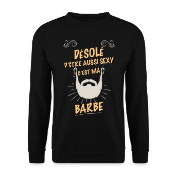 Homme Barbu Et Sexy C'est le Mien - Sweat-shirt Unisexe - noir - Devant - Alina (178cm) & Michal (187cm)