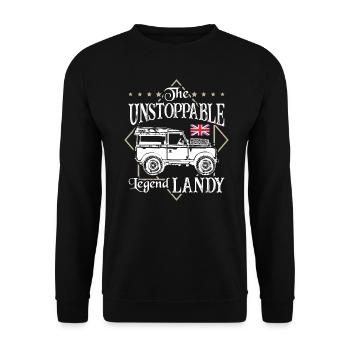 The Unstoppable Legend Landy - Unisex Sweatshirt - black - Front - Alina (178cm) & Michal (187cm)