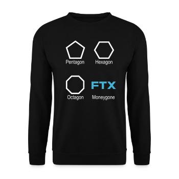 FTX Moneygone SBF Crypto - Unisex Pullover - Schwarz - Vorne - Alina (178cm) & Michal (187cm)